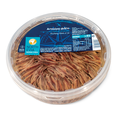 Wholesale North Evia Anchovies Fillets In S/ F Oil 2 Kg- Bulk