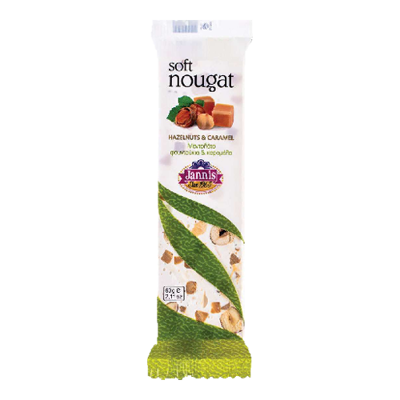 Wholesale Jannis Nugat Soft W/Hazelnuts & Caramel 60 Gram- Bulk