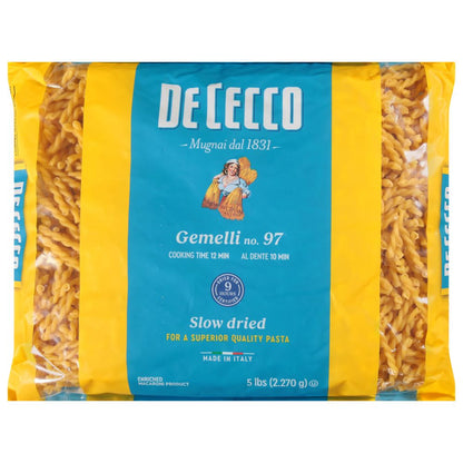 Wholesale De Cecco Dried Gemelli Pasta 5lb- Bulk