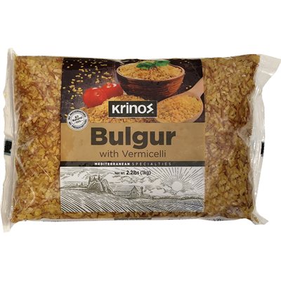 Wholesale Krinos Bulgur With Vermicelli 2.2Lb (1Kg) Bag- Bulk