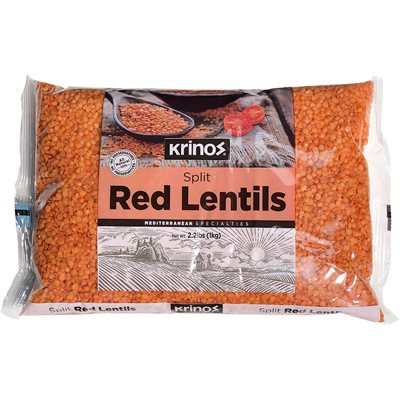 Wholesale Krinos Split Red Lentils 2.2lb (1kg) bag- Bulk