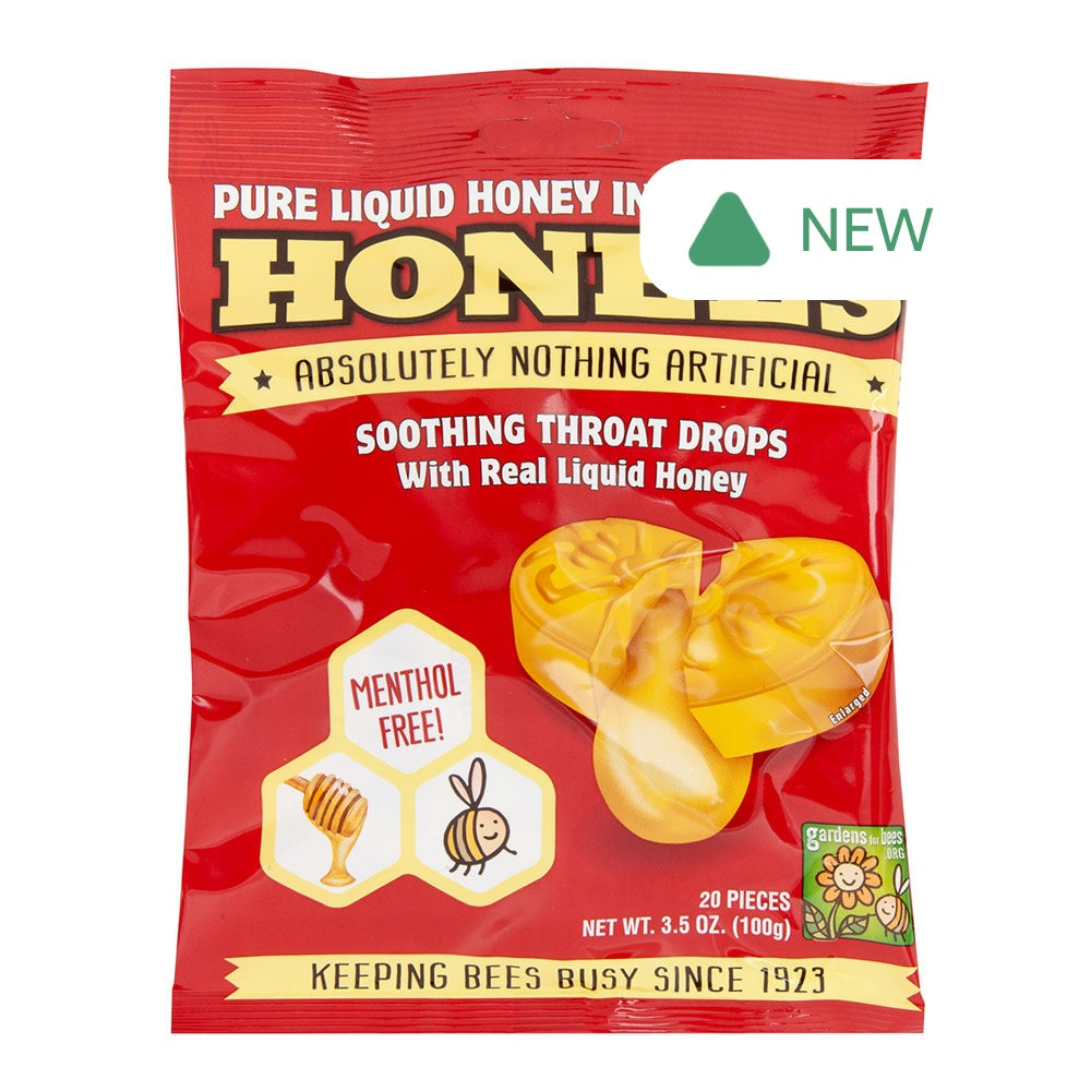 Wholesale Honees Honey Filled Cough Drops 20 Piece Peg Bag- Bulk