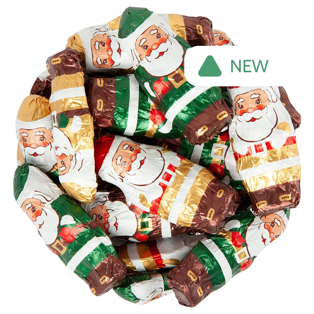 Wholesale Mini Dark Chocolate Santas- Bulk