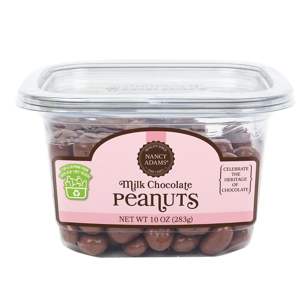 Wholesale Nancy Adams Tub Milk Chocolate Peanuts 10 Oz Tub- Bulk
