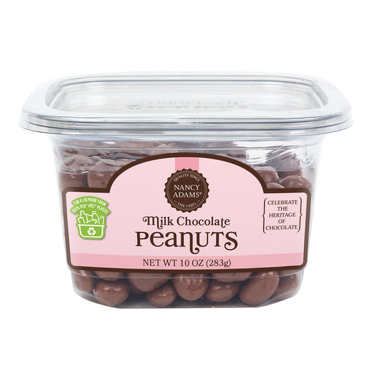 Wholesale Nancy Adams Tub Milk Chocolate Peanuts 10 Oz Tub- Bulk