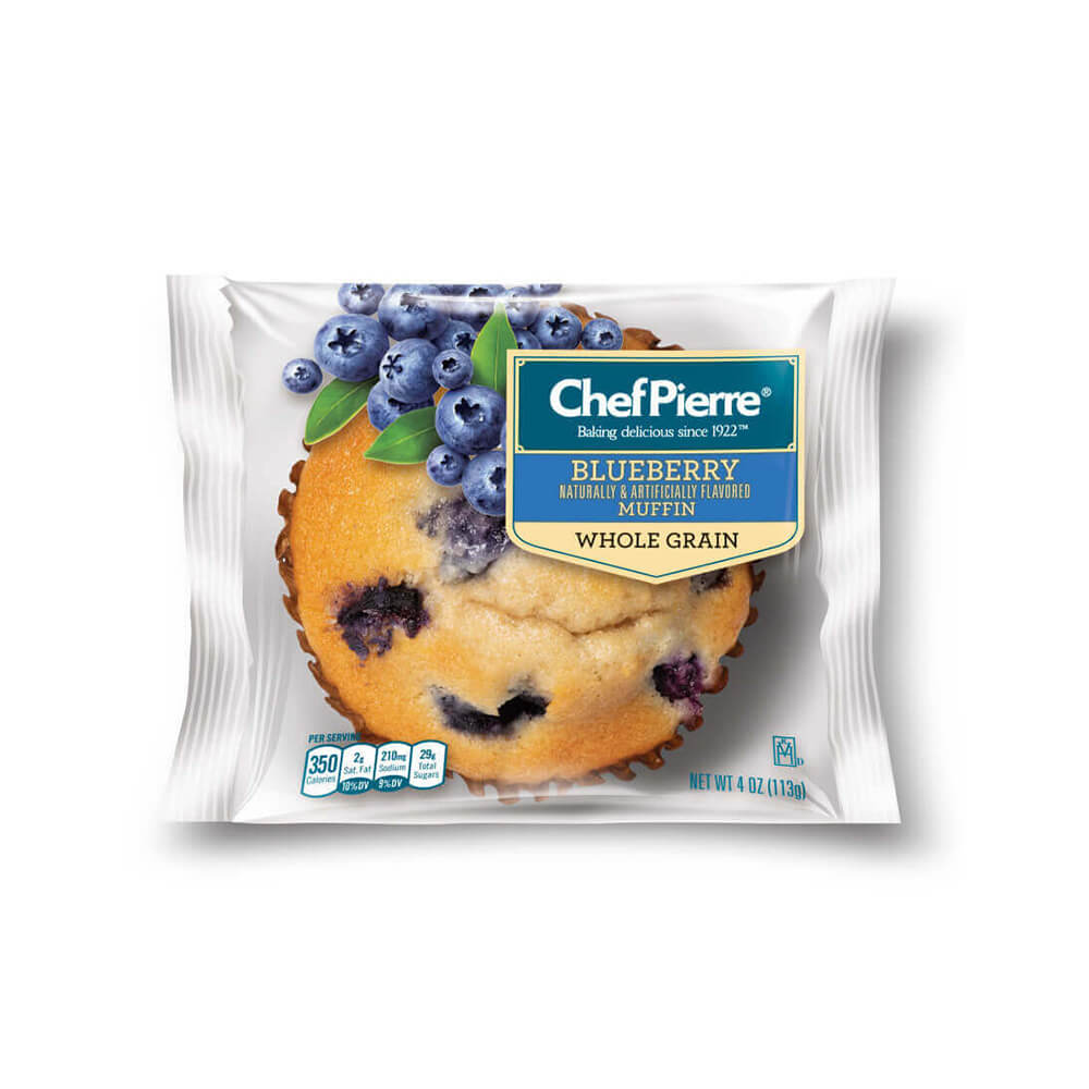 Wholesale Chef Pierre Case * Individually Wrapped Blue Muffin- Bulk