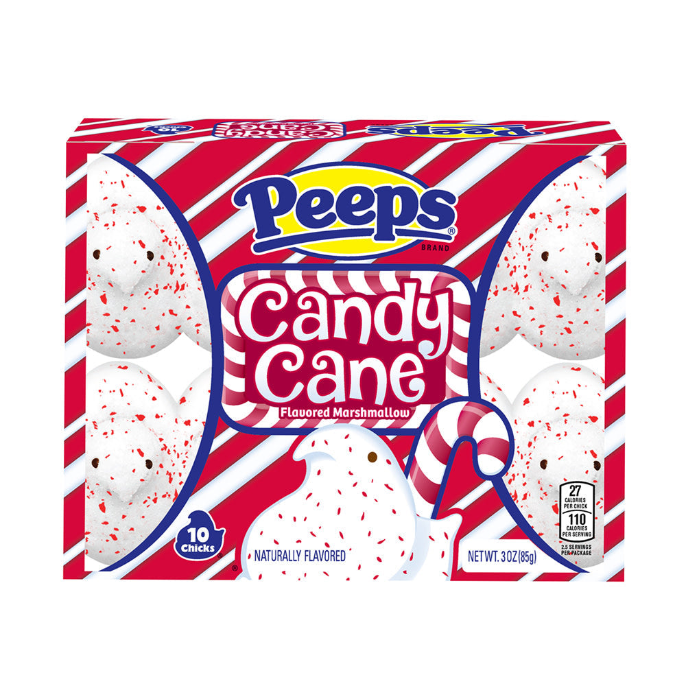 Wholesale Peeps Candy Cane Chicks 10 Piece 3 Oz Tray- Bulk