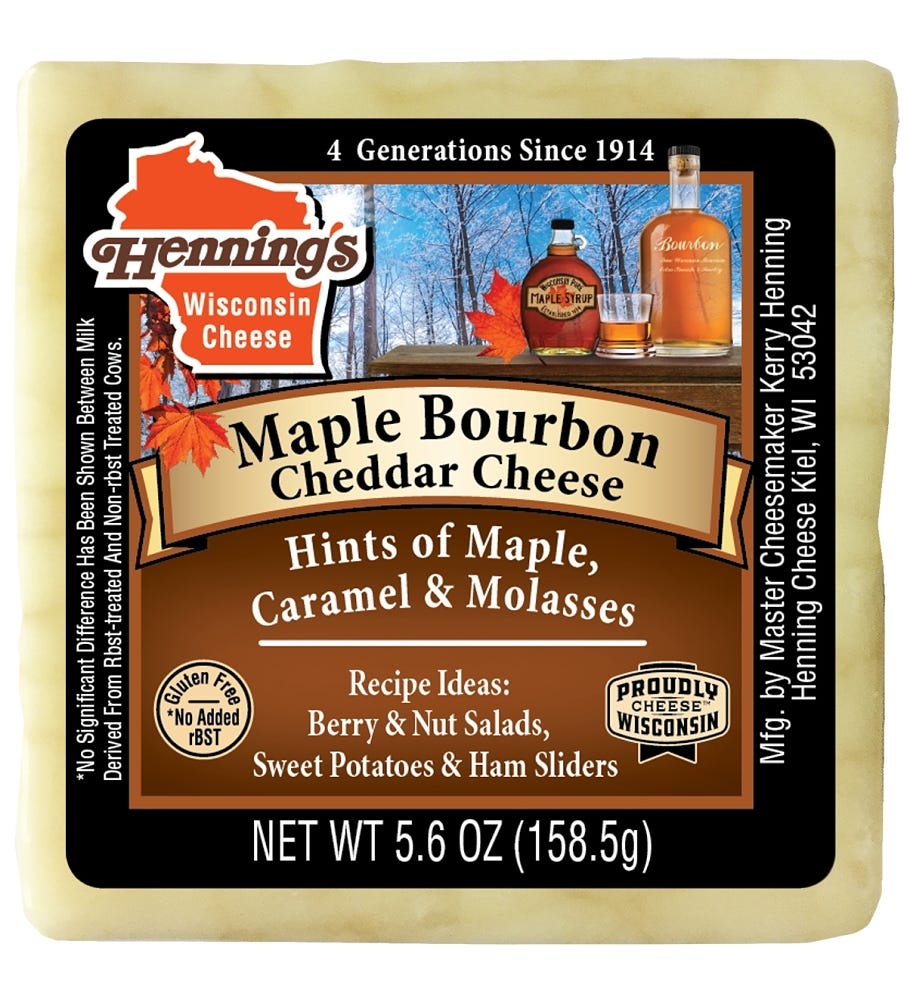 Wholesale Henning's Maple Bourbon Cheddar Cheese 5.2 Oz- Bulk