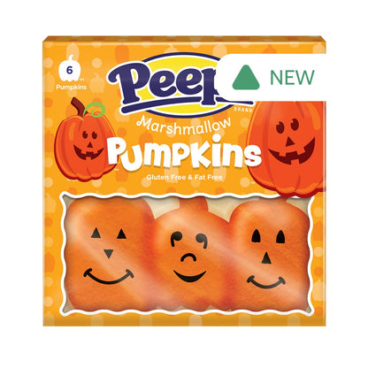 Wholesale Peeps Marshmallow Pumpkins 6 Piece 3 Oz Tray- Bulk
