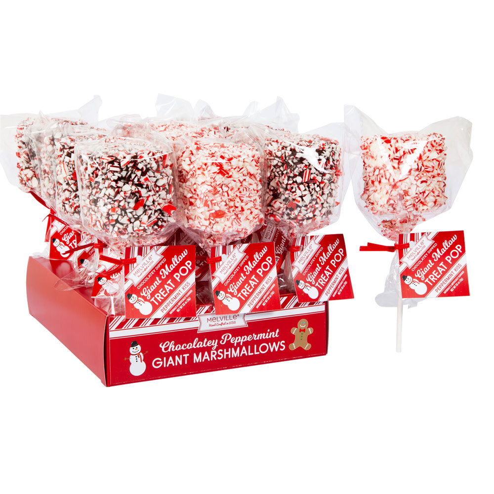 Wholesale Giant Crushed Peppermint Marshmallow Pop 1.7 Oz- Bulk
