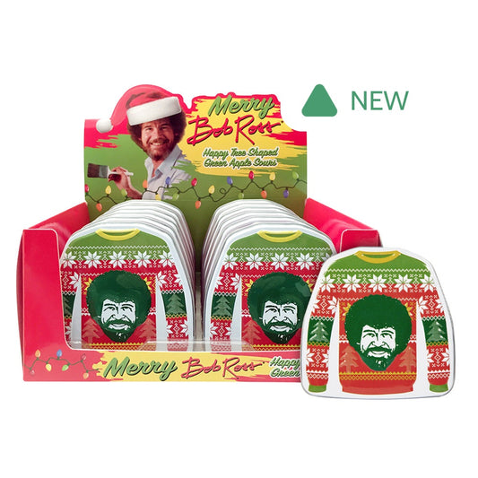 Wholesale Merry Bob Ross Christmas Sweater Candy 1.5 Oz Tin- Bulk