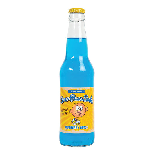 Wholesale Averys Sour Puss Blueberry Lemon Soda 12 Oz Bottle- Bulk