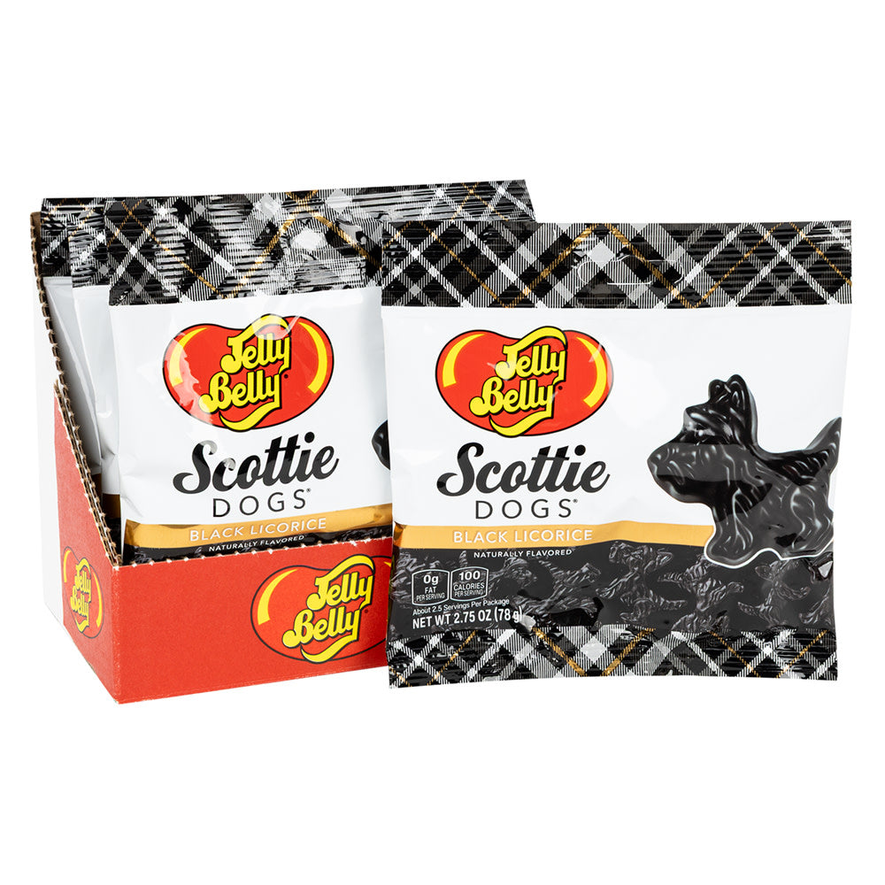 Wholesale Jelly Belly Scottie Dogs Black Licorice 2.75 Oz Peg Bag- Bulk