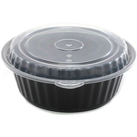 Wholesale BoxNCase Case 7In 32Oz Black Micro Container- Bulk