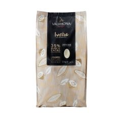 Wholesale Valrhona 35 % White Chocolate Feves Ivoire 6.6 Lb- Bulk