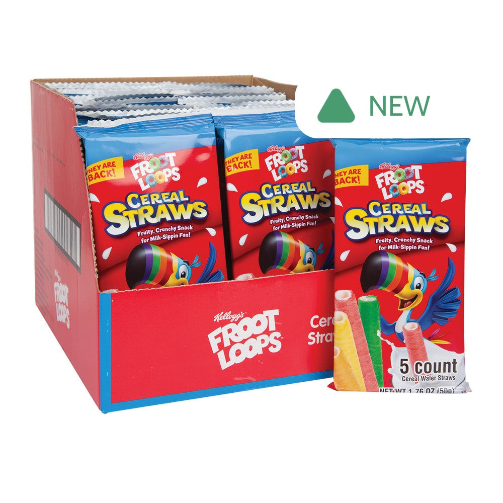 Wholesale Kellogg'S Froot Loops Cereal Straws 5 Piece 1.76 Oz Bag- Bulk