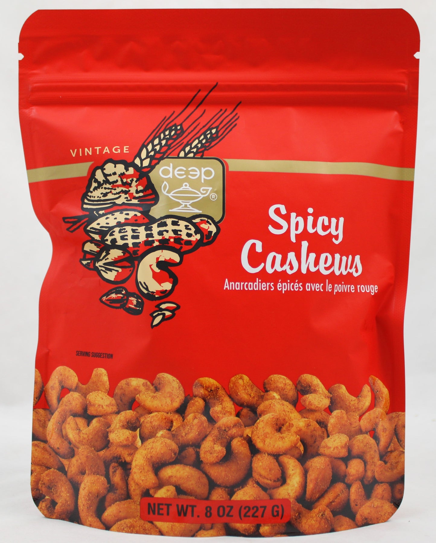 Wholesale Deep Spicy Cashews Red Pepper 8 OZ- Bulk