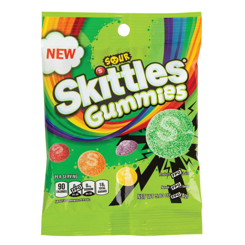 Wholesale Skittles Sour Gummies 5.8 Oz Peg Bag- Bulk
