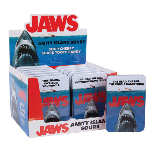Wholesale Jaws Amity Island Sours Shark Tooth Candy 1.2 Oz Tin- Bulk