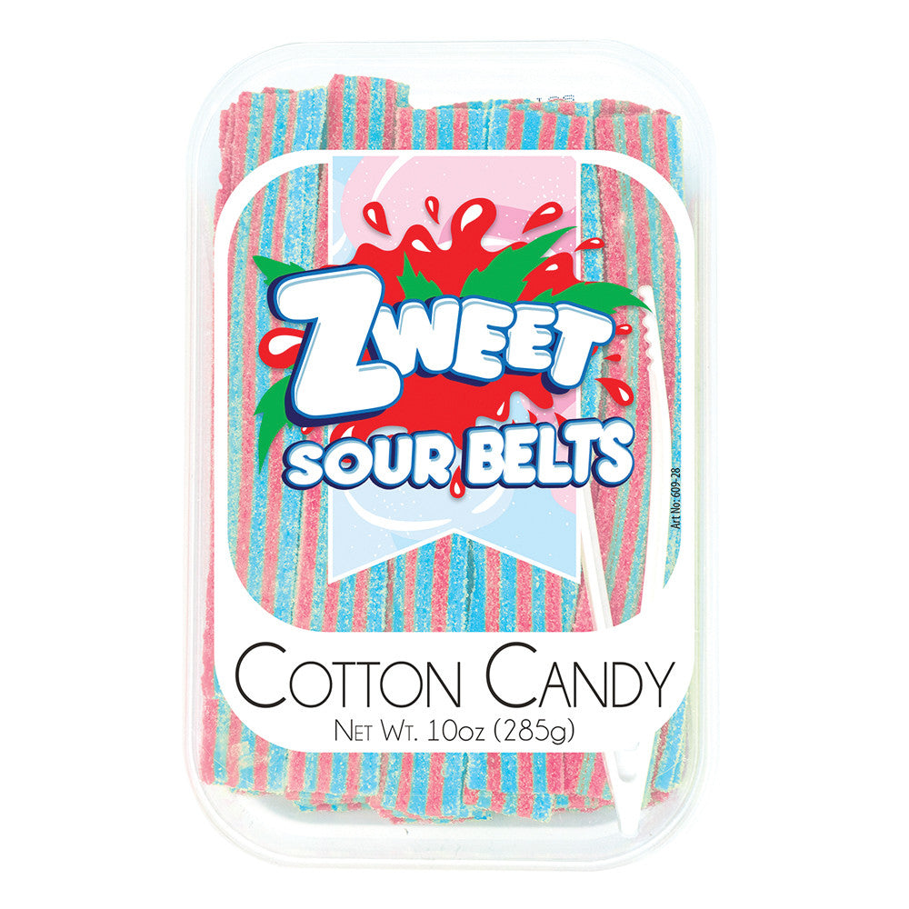 Wholesale Zweet Cotton Candy Sour Belts 10 Oz Tub *Sf Dc Only*- Bulk