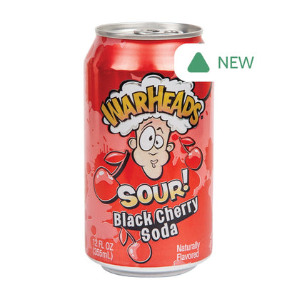 Wholesale Warheads Sour Black Cherry Soda 12 Oz Can- Bulk