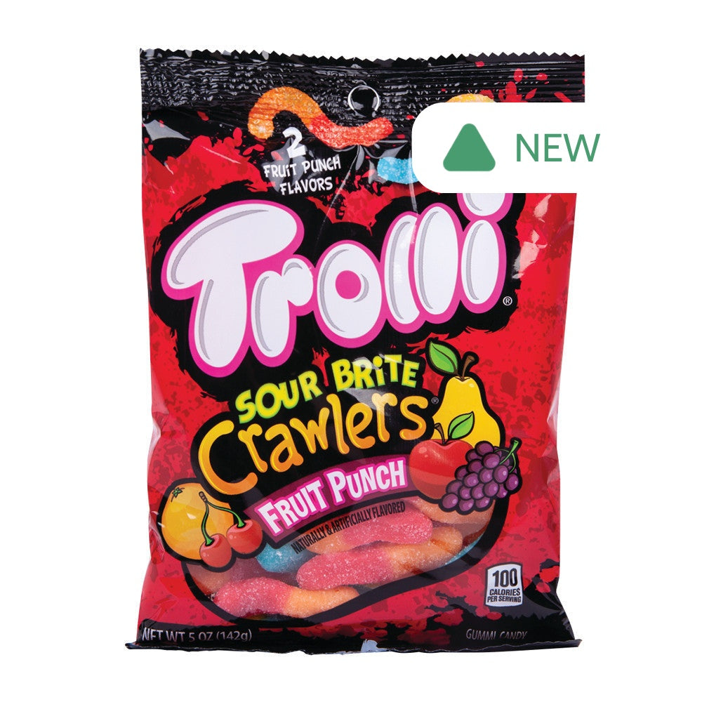 Wholesale Trolli Sour Brite Crawlers Fruit Punch 5 Oz Peg Bag- Bulk