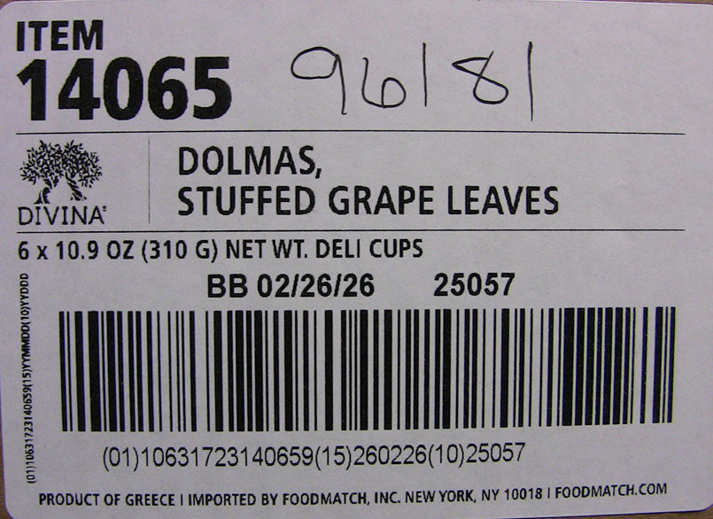 Wholesale Divina Deli Cup Stffd Grape Leaves- Bulk