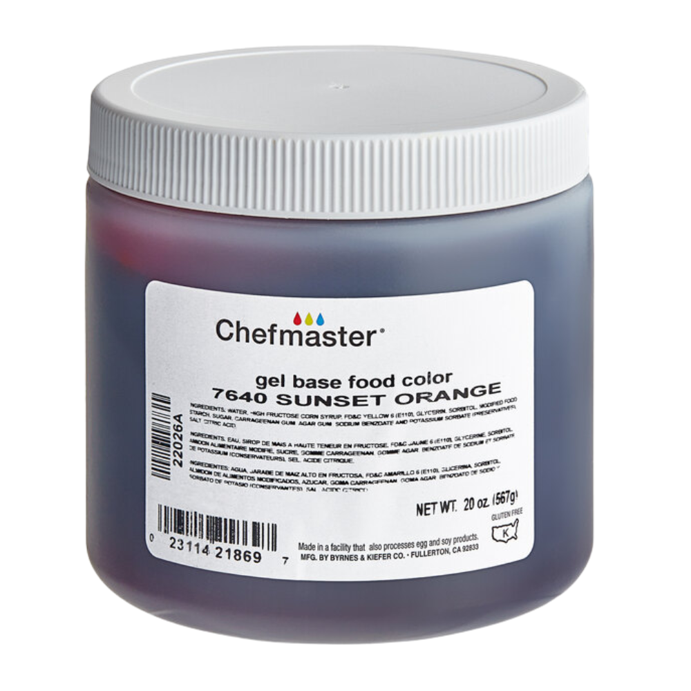 Wholesale Chefmaster Case Orange Gel Food Color- Bulk