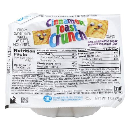 Wholesale General Mills Case Cinnamon Toast Crunch Single Serve Bowl- Bulk