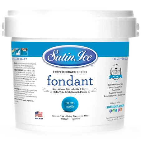 Wholesale Satin Ice Each Blue Vanilla Fondant- Bulk
