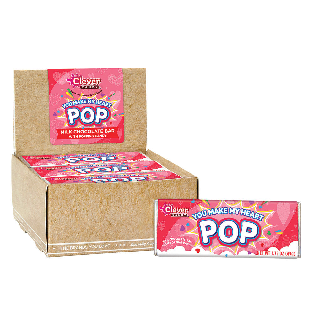 Wholesale Müttenberg Candy You Make My Heart Pop Milk Chocolate Bar With Popping Candy 1.75 Oz- Bulk