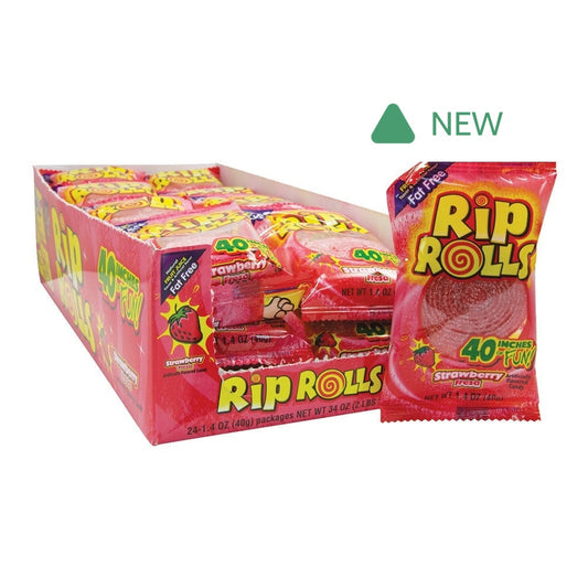 Wholesale Rip Rolls Sour Strawberry 1.4 Oz- Bulk