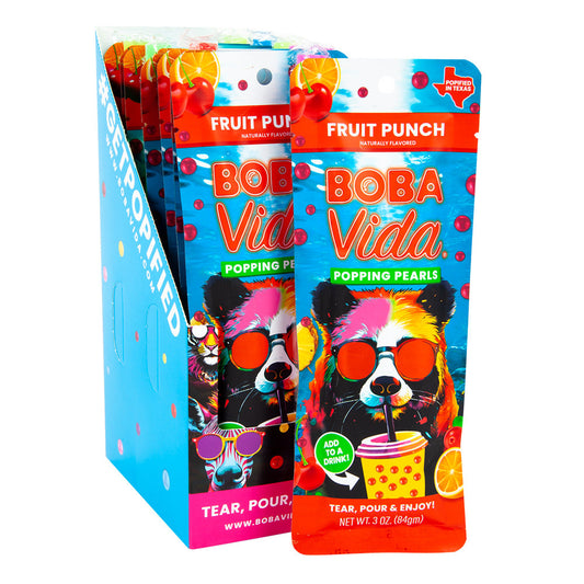 Wholesale Bobavida Popping Boba Fruit Punch 3 Oz- Bulk
