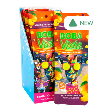 Wholesale Bobavida Popping Boba Mango Passionfruit 3 Oz- Bulk