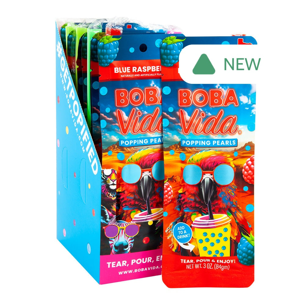 Wholesale Bobavida Popping Boba Super Blue Raspberry 3 Oz- Bulk