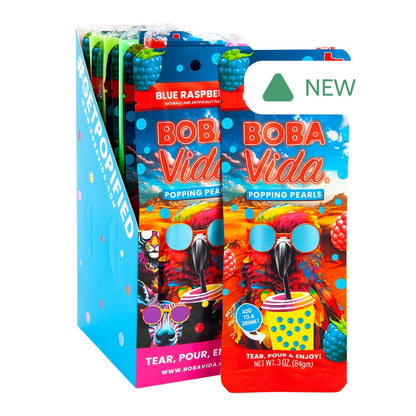 Wholesale Bobavida Popping Boba Super Blue Raspberry 3 Oz- Bulk
