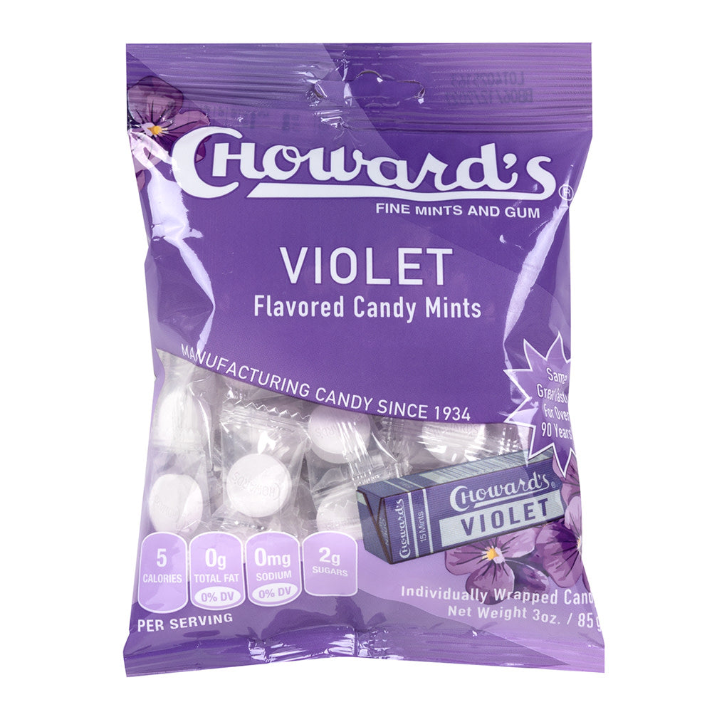 Wholesale Choward'S Violet Mints 3 Oz Peg Bag- Bulk
