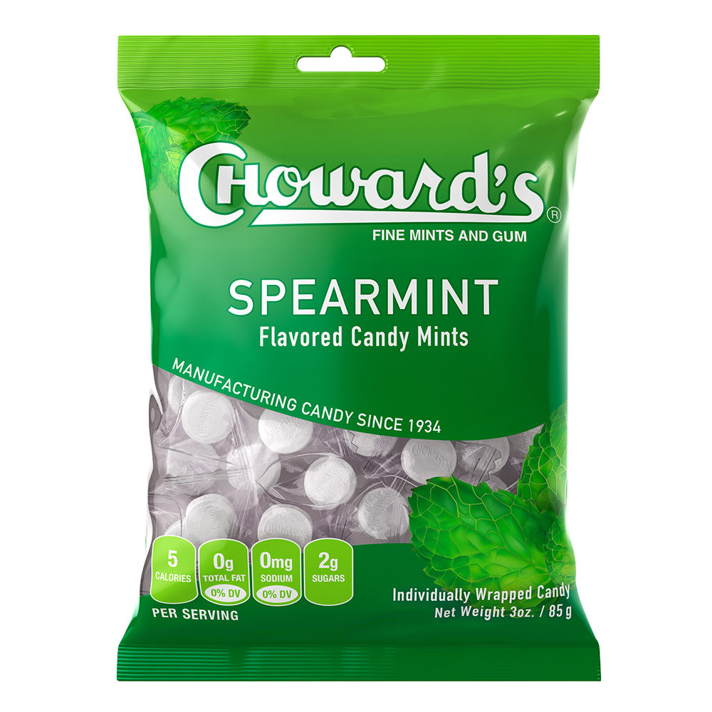 Wholesale Choward'S Spearmint Mints 3 Oz Peg Bag- Bulk