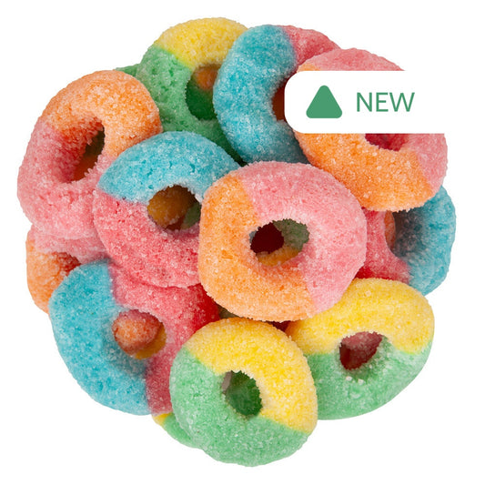 Wholesale Sour Gummy Rings Neon 5 Lb Bag- Bulk