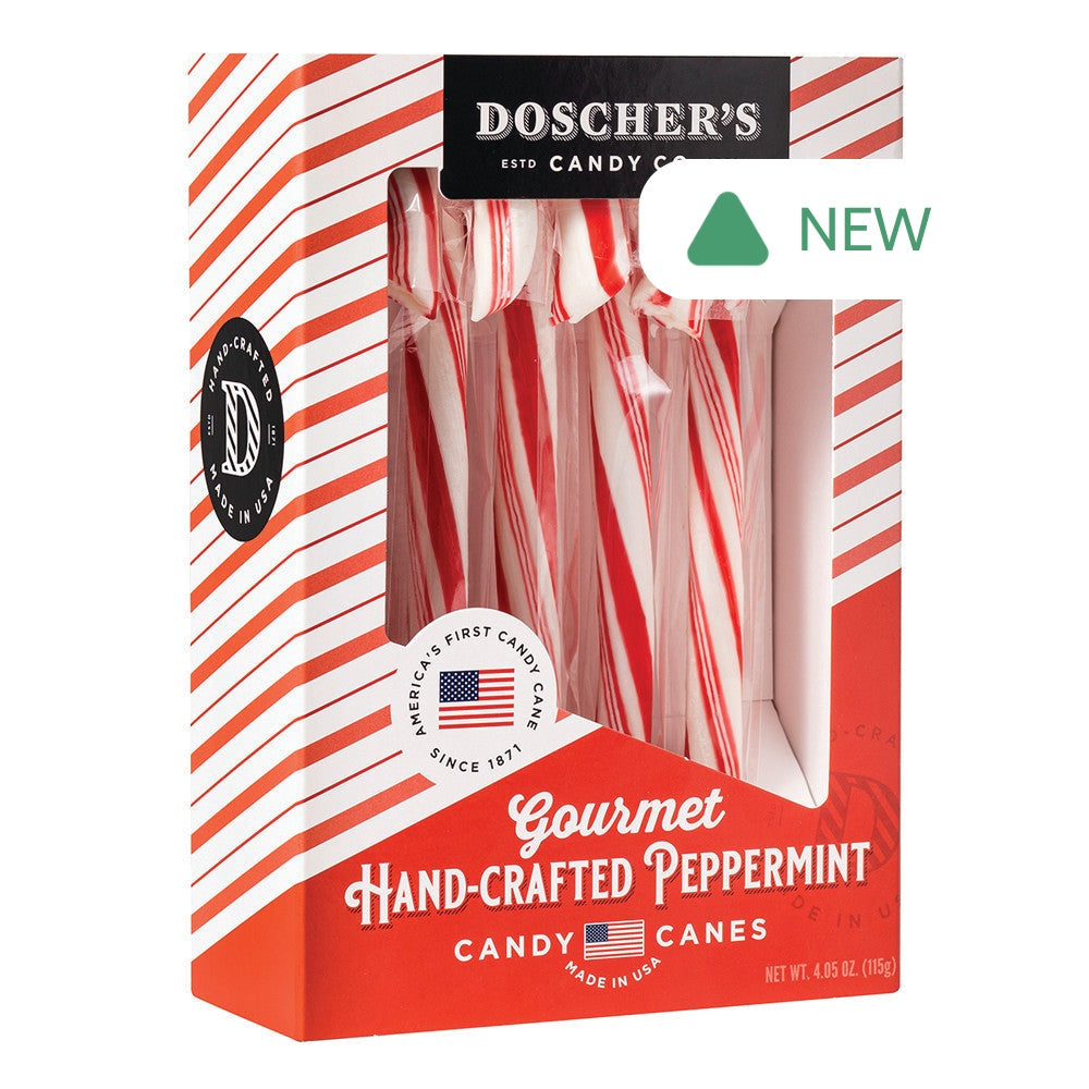 Wholesale Doscher'S Gourmet Hand-Crafted Peppermint Candy Canes 4.05 Oz Box- Bulk