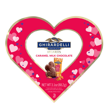 Ghirardelli Caramel Milk Chocolate Hearts Gift Box 3.1 Oz