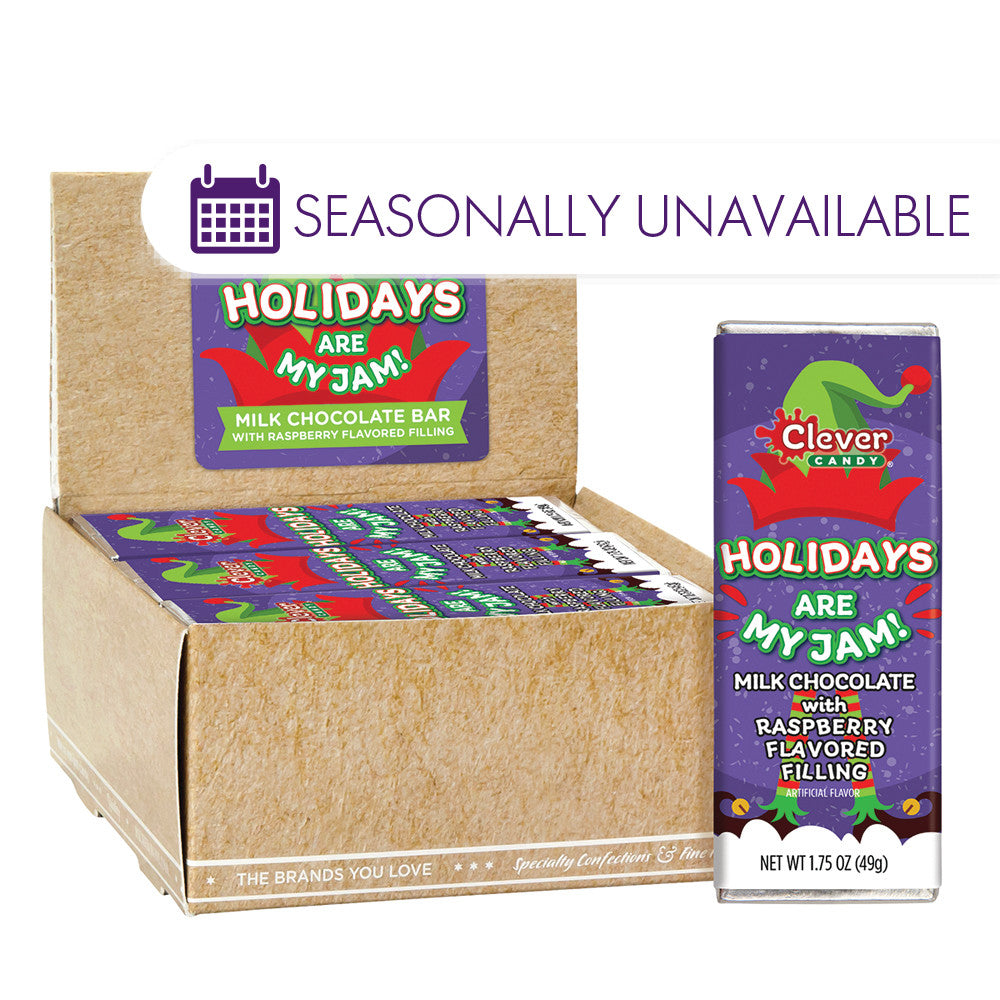 Wholesale Müttenberg Candy Holidays Are My Jam Milk Chocolate Raspberry 1.75 Oz Bar- Bulk