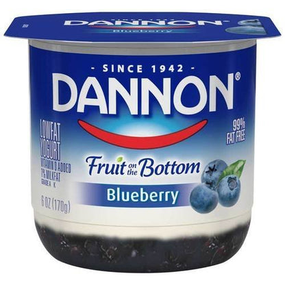 Wholesale Dannon Case Blueberry Fruit On The Bottom Yogurt- Bulk