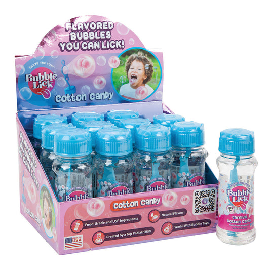 Wholesale Bubblelick Cotton Candy Flavored Bubbles 2.5 Oz Bottle- Bulk