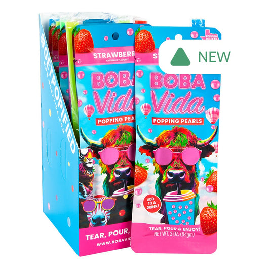 Wholesale Bobavida Popping Boba Strawberry 3 Oz- Bulk