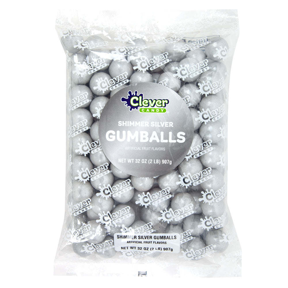 Wholesale Müttenberg Candy Tutti Frutti Shimmer Silver Gumballs 2 Lb Bag- Bulk