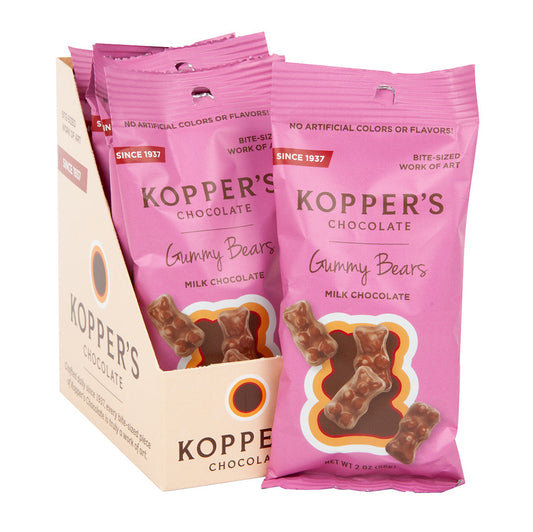 Wholesale Kopper'S Milk Chocolate Gummy Bears 2 Oz Pouch- Bulk