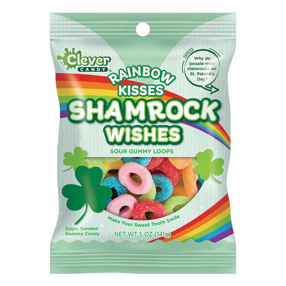 Wholesale Müttenberg Candy Rainbow Kisses Shamrock Wishes 5 Oz Peg Bag- Bulk
