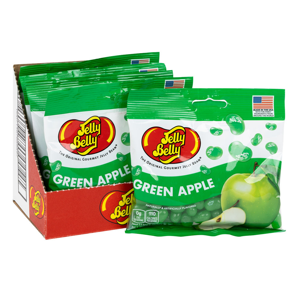 Wholesale Jelly Belly Green Apple 3.5 Oz Peg Bag- Bulk
