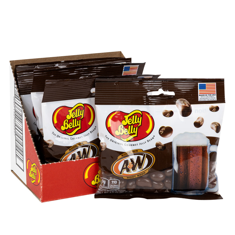 Wholesale Jelly Belly A&W Root Beer 3.5 Oz Peg Bag- Bulk